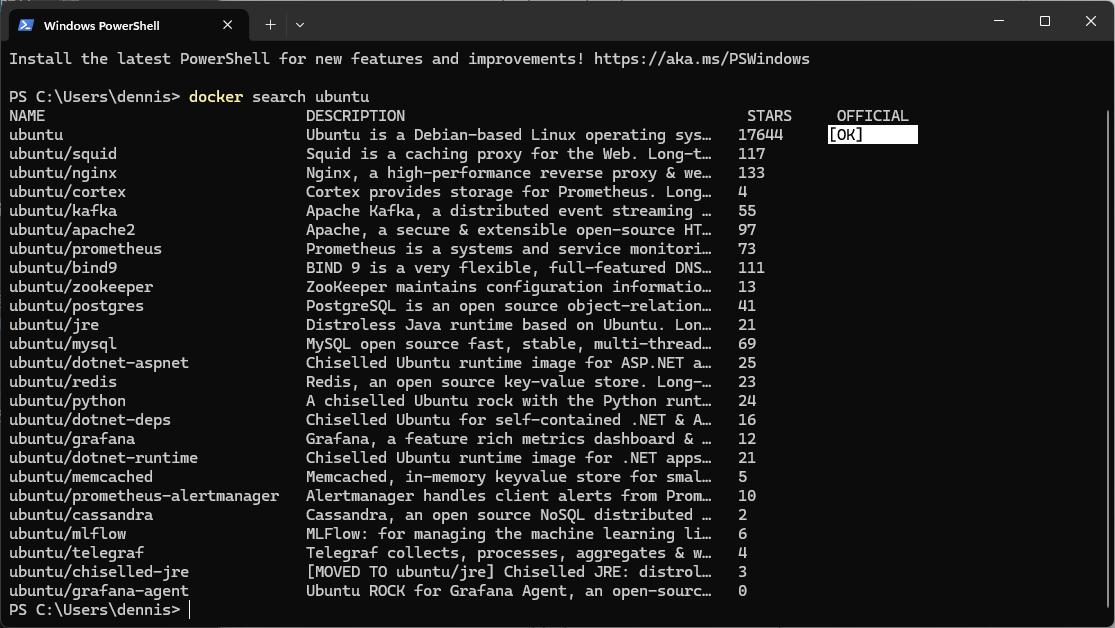 docker search