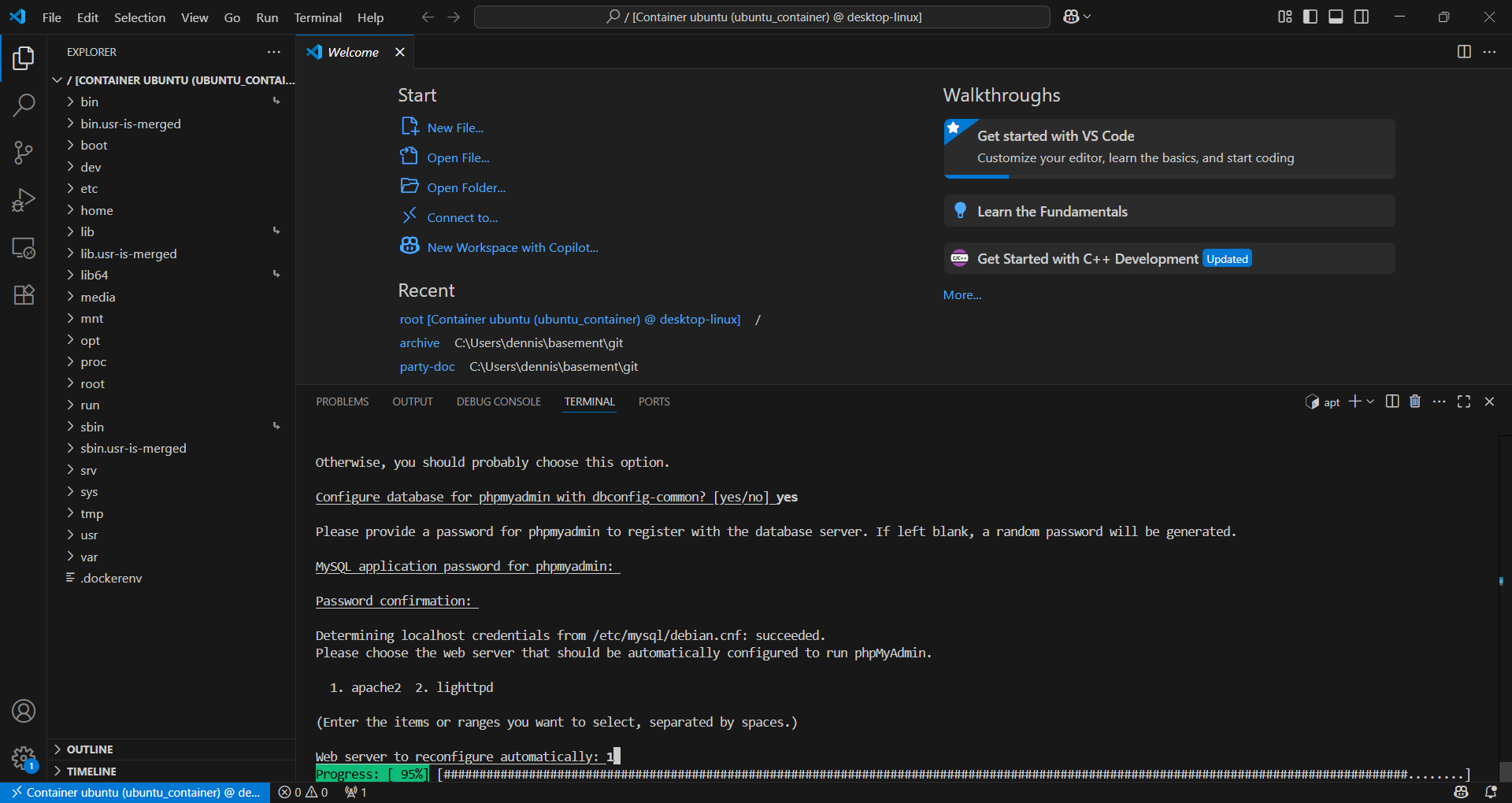 vscode pma apache2