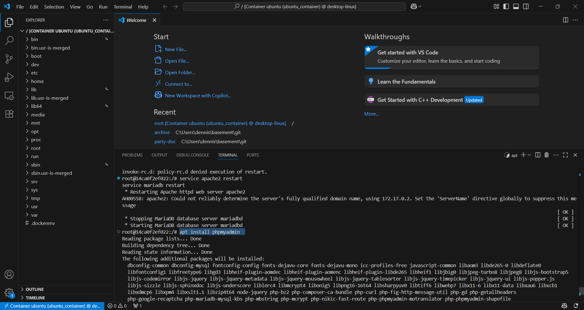 vscode pma install