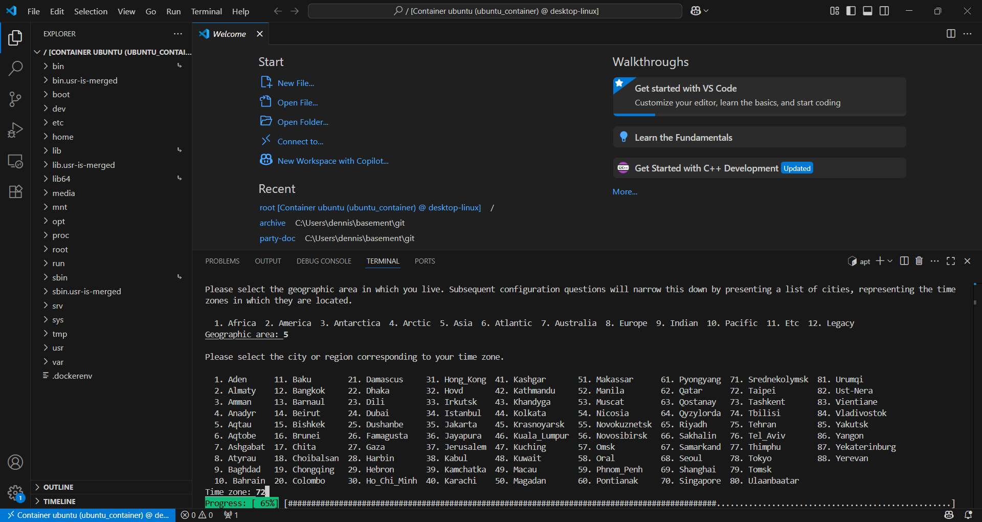 vscode time zone